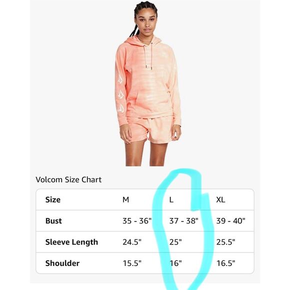 Volcom Women's Orange Iconic Stone Pullover Hoodie Size L *Rare* - Picture 8 of 8